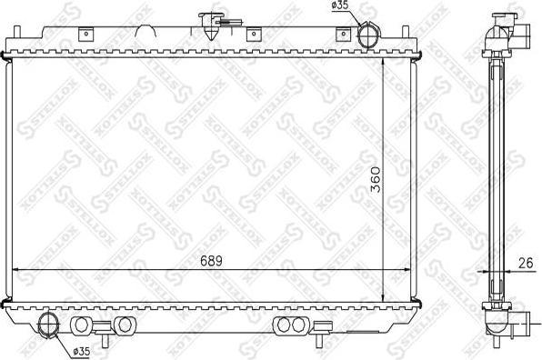Stellox 10-26580-SX радиатор, охлаждение двигателя на NISSAN PRIMERA (P12)
