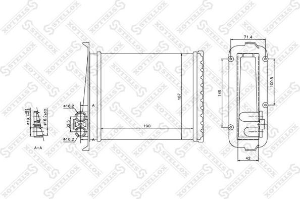 STELLOX Теплообменник, отопление салона (10-35023-SX)