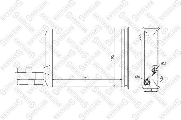 STELLOX Теплообменник, отопление салона (10-35025-SX)