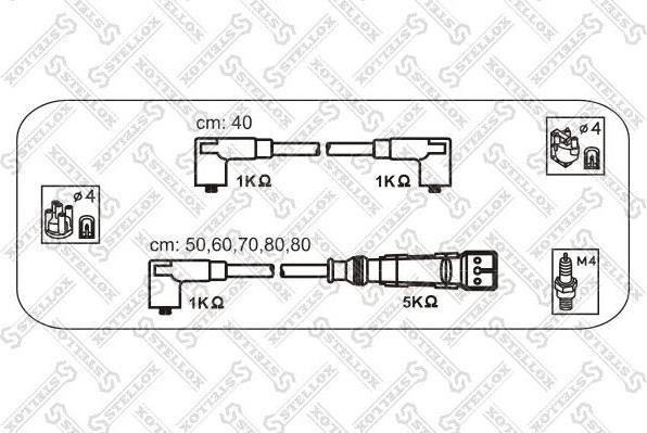 STELLOX Провода высоковольтные, комплект (10-38145-SX)