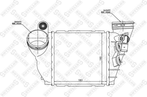 Stellox 10-40165-SX интеркулер на VW GOLF IV (1J1)