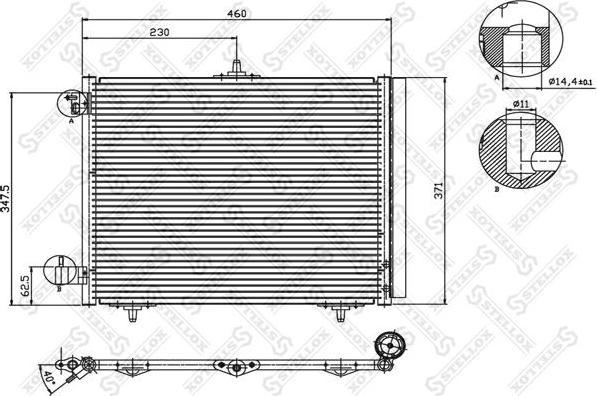 Stellox 10-45040-SX конденсатор, кондиционер на PEUGEOT 207 (WA_, WC_)