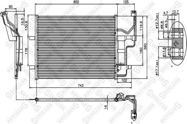 STELLOX Радиатор кондиционера (конденсор) (10-45118-SX)