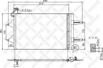 Stellox 10-45166-SX конденсатор, кондиционер на SKODA ROOMSTER Praktik (5J)
