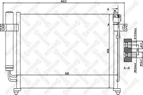 Stellox 10-45358-SX конденсатор, кондиционер на HYUNDAI GETZ (TB)
