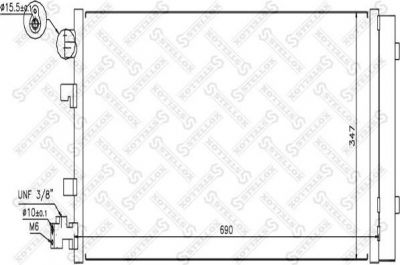 Stellox 10-45673-SX конденсатор, кондиционер на RENAULT MEGANE III Наклонная задняя часть (BZ0_)