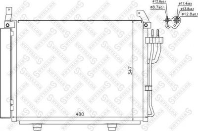 Stellox 10-45703-SX конденсатор, кондиционер на HYUNDAI i10 (PA)