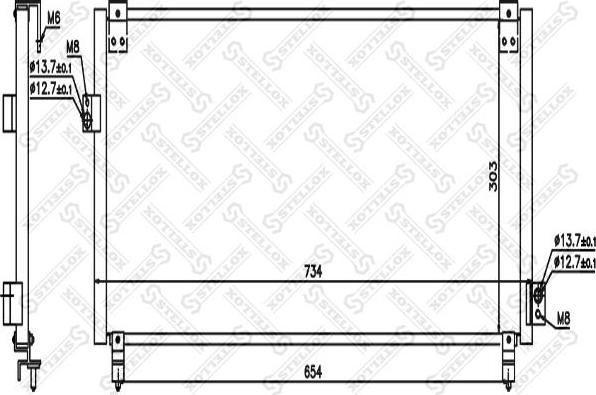 Stellox 10-45750-SX конденсатор, кондиционер на SUBARU IMPREZA седан (GC)