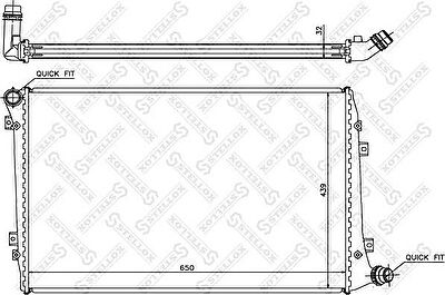 STELLOX 10-25286-SX_радиатор системы охлаждения! VW Passat/Touran/Jetta 1.9TDi 03> (1025286SX)