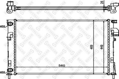 STELLOX 10-26003-SX радиатор системы охлаждения! без AC Opel Vivaro 1.9Di/TDi 01> (1026003SX)