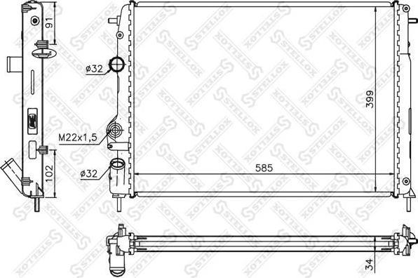 STELLOX 10-26174-SX_радиатор системы охлаждения! Renault Megane, Dacia Logan (1026174SX)