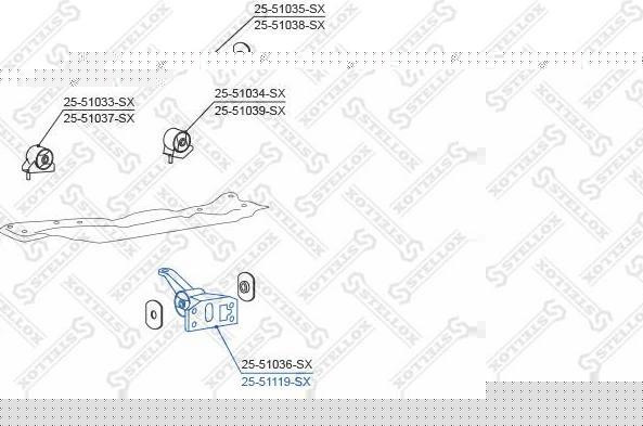 Stellox 25-51119-SX подвеска, двигатель на HYUNDAI LANTRA II Wagon (J-2)