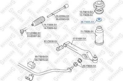 Stellox 26-73005-SX опора стойки амортизатора на DAEWOO MATIZ (KLYA)