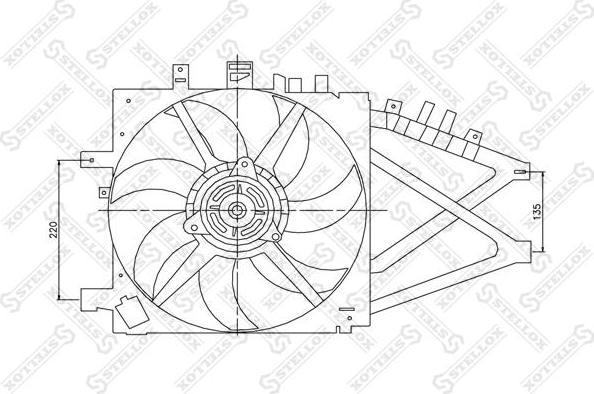 Stellox 29-99122-SX вентилятор, охлаждение двигателя на OPEL CORSA C фургон (F08, W5L)