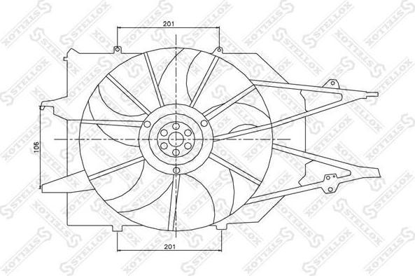 Stellox 29-99263-SX вентилятор, охлаждение двигателя на FORD FOCUS (DAW, DBW)