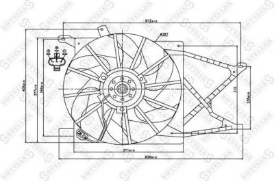 Stellox 29-99337-SX вентилятор, охлаждение двигателя на OPEL ASTRA G универсал (F35_)