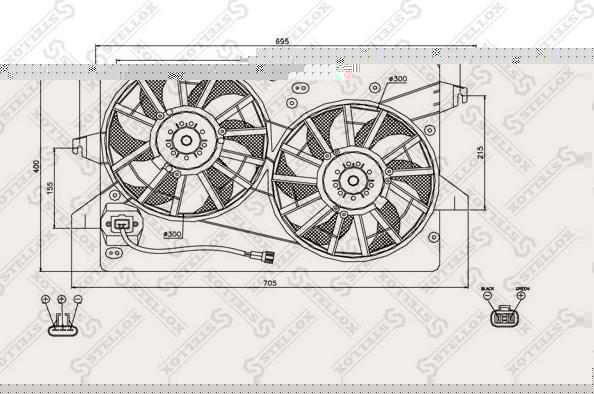Stellox 29-99364-SX вентилятор, охлаждение двигателя на FORD MONDEO III седан (B4Y)