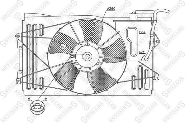 Stellox 29-99393-SX вентилятор, охлаждение двигателя на TOYOTA COROLLA Verso (ZDE12_, CDE12_)
