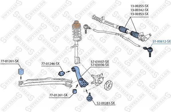 Stellox 51-00612-SX наконечник поперечной рулевой тяги на ALFA ROMEO ARNA (920)