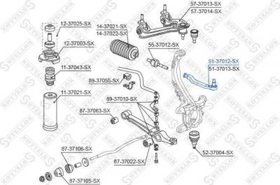 Stellox 51-37012-SX наконечник поперечной рулевой тяги на HONDA ACCORD VI (CG, CK)