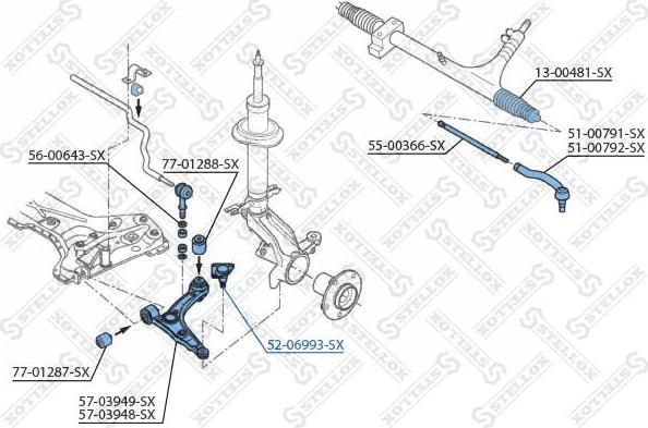 STELLOX 52-06993-SX опора шаровая! Citroen Jumper/Peugeot Boxer 06> (5206993SX)