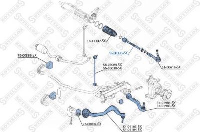 Stellox 55-00333-SX осевой шарнир, рулевая тяга на 7 (E65, E66, E67)