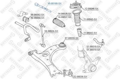 STELLOX 55-00168-SX_тяга рулевая! Toyota Avensis AZT250 03> (5500168SX)