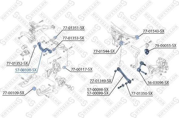 Stellox 57-00100-SX рычаг независимой подвески колеса, подвеска колеса на VW PASSAT Variant (3C5)