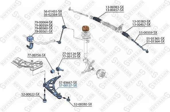 Stellox 57-00137-SX рычаг независимой подвески колеса, подвеска колеса на ALPINA B3 кабрио (E36)