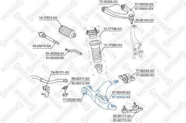 Stellox 57-00433-SX рычаг независимой подвески колеса, подвеска колеса на LEXUS GS (GRS19_, UZS19_, URS19_, GWS19_)