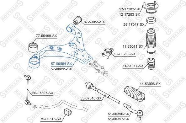 Stellox 57-00894-SX рычаг независимой подвески колеса, подвеска колеса на KIA CEE'D SW (ED)