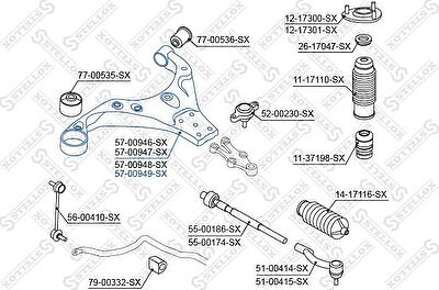 Stellox 57-00949-SX рычаг независимой подвески колеса, подвеска колеса на KIA CEE'D SW (ED)