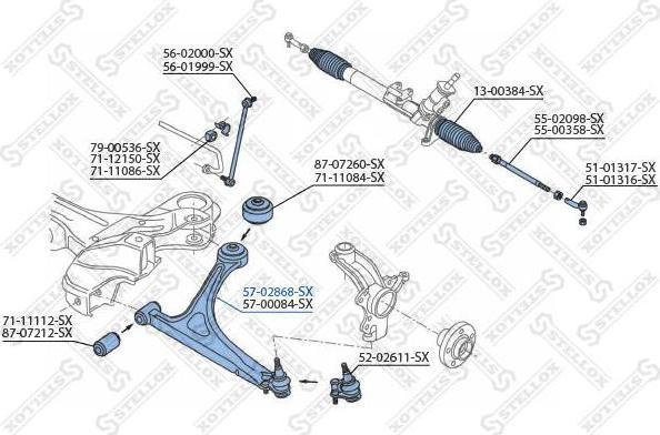 Stellox 57-02868-SX рычаг независимой подвески колеса, подвеска колеса на TOYOTA COROLLA Liftback (_E11_)
