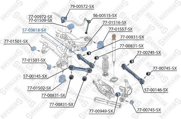 Stellox 57-03618-SX рычаг независимой подвески колеса, подвеска колеса на 3 (E90)