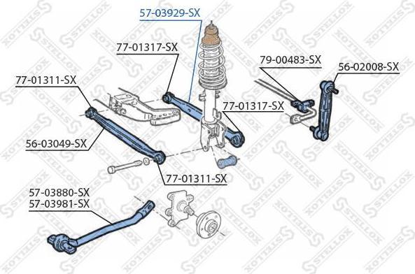 Stellox 57-03929-SX рычаг независимой подвески колеса, подвеска колеса на ALFA ROMEO 147 (937)