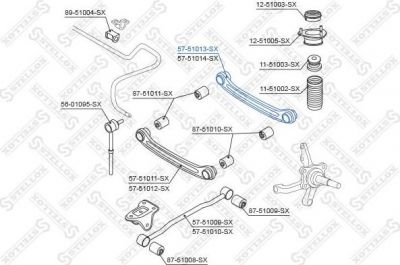 Stellox 57-51013-SX рычаг независимой подвески колеса, подвеска колеса на HYUNDAI ACCENT II седан (LC)