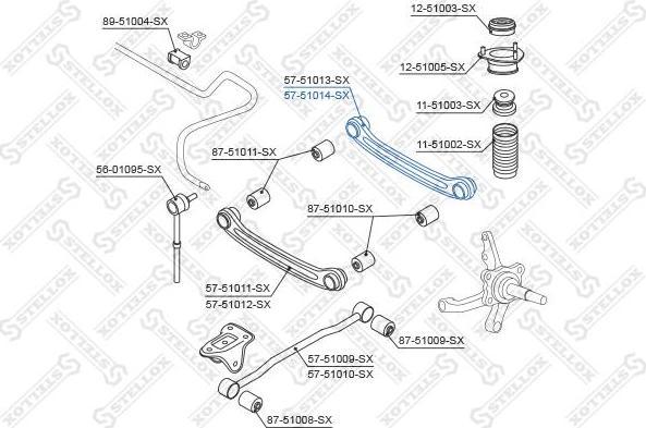 Stellox 57-51014-SX рычаг независимой подвески колеса, подвеска колеса на HYUNDAI ACCENT II седан (LC)