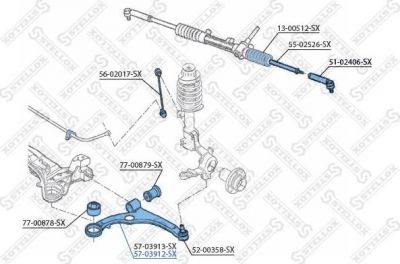 STELLOX 57-03912-SX_рычаг нижний правый! Fiat Stilo all 0 (5703912SX)