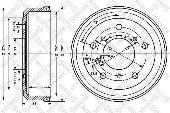 Stellox 6026-4705-SX тормозной барабан на VW LT 28-35 I автобус (281-363)