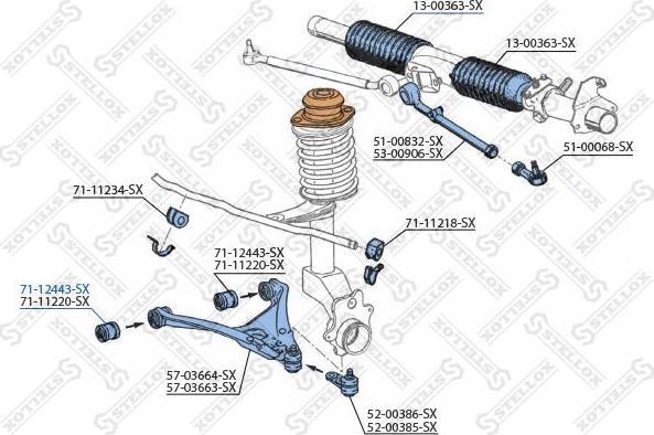 Stellox 71-12443-SX подвеска, рычаг независимой подвески колеса на AUDI 80 Avant (8C, B4)