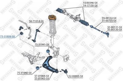 Stellox 75-31809-SX опора, стабилизатор на FORD FIESTA IV (JA_, JB_)