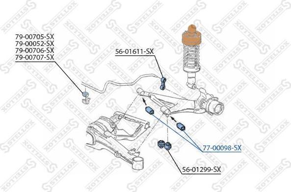 Stellox 77-00098-SX подвеска, рычаг независимой подвески колеса на 7 (E23)
