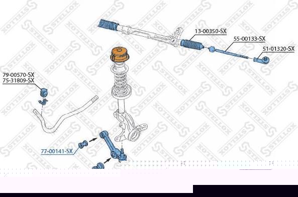 Stellox 77-00141-SX подвеска, рычаг независимой подвески колеса на FORD SCORPIO I (GAE, GGE)