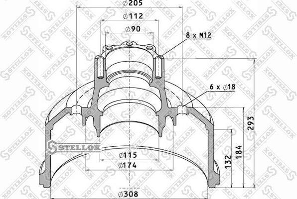 Stellox 85-00163-SX тормозной барабан на MERCEDES-BENZ LK/LN2
