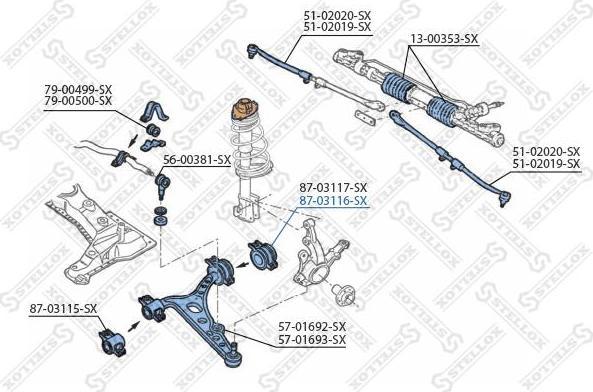 Stellox 87-03116-SX подвеска, рычаг независимой подвески колеса на FIAT MAREA Weekend (185)