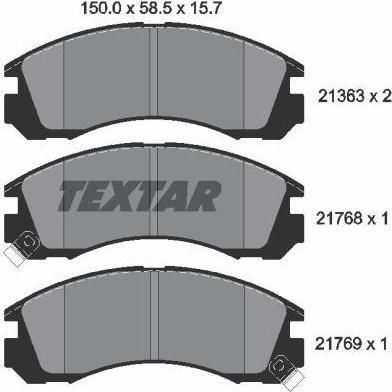 TEXTAR Колодки передние MITSUBISHI Outlander/Galant/Pajero+PSA C-Crosser (MB699453, 2136301) TEXTAR Колодки передние MITSUBISHI Outlander/Galant/Pajero+PSA C-Crosser (MB699453, 2136301)