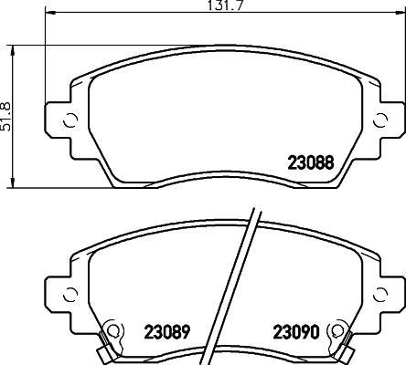 TEXTAR Колодки передние TOYOTA Corolla (E11) 97-02 (2308801)