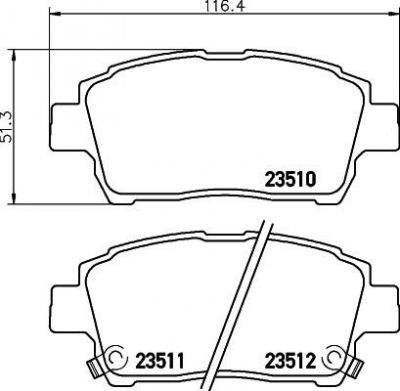 TEXTAR Колодки передние TOYOTA YARIS (CP10) (446528410, 2351002)