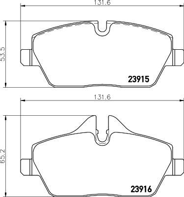 TEXTAR Колодки передние E81/E87/MINI Cooper /131.4x65.3/t=17.6mm (2391503)