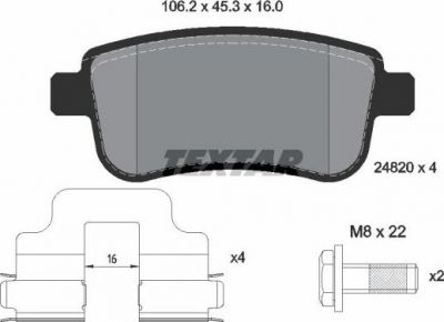 Textar 2482002 комплект тормозных колодок, дисковый тормоз на RENAULT FLUENCE (L30_)